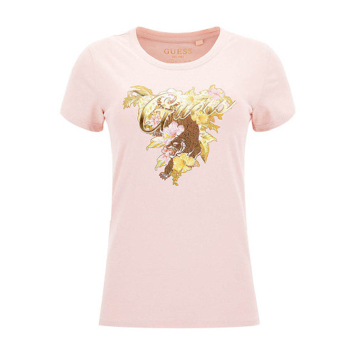 Guess Γυναικεία κοντομάνικη μπλούζα Hibiscus Logo T-Shirt